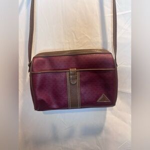 Vintage 1984 Liz Claiborne Burgundy and Brown purse great condition